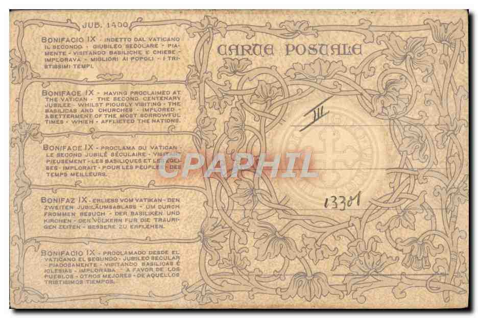 CPA Fantaisie Illustrateur Pape Leo XIII — Rückseite