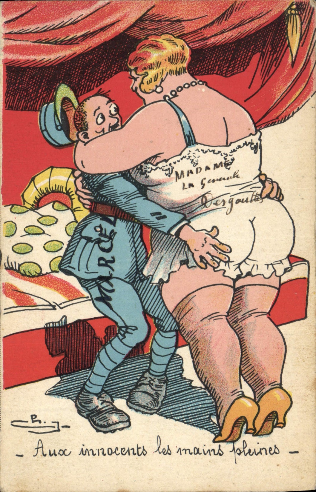 Madame la Gouroule — caricature satirique — B. J. — Collection Comique 25, Paris