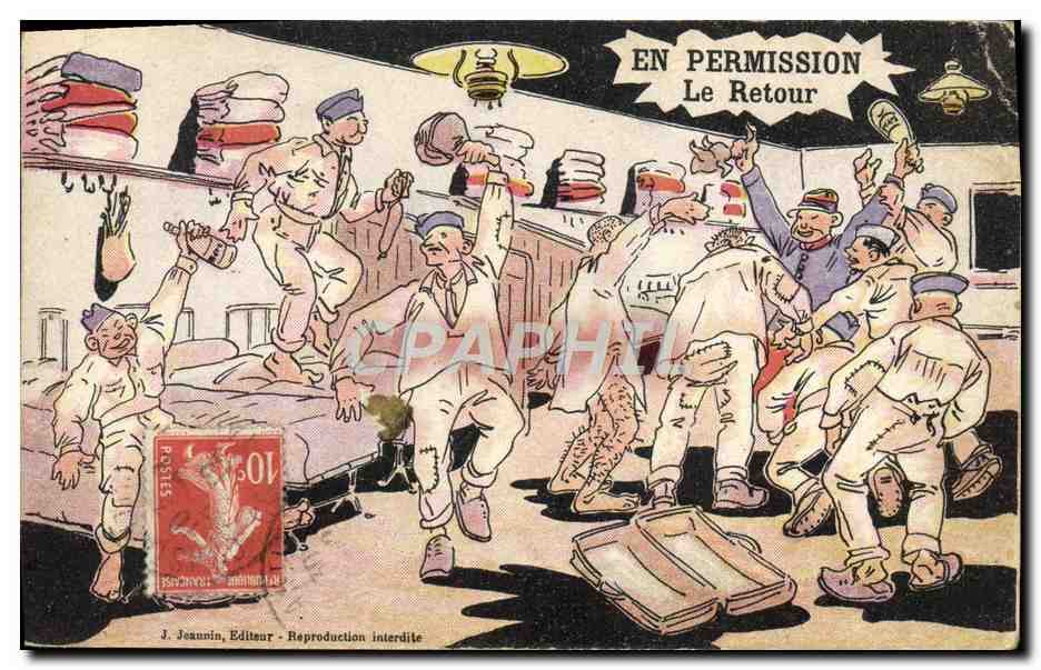 Soldats en permission — Le Retour — J. Jeannin, Editeur