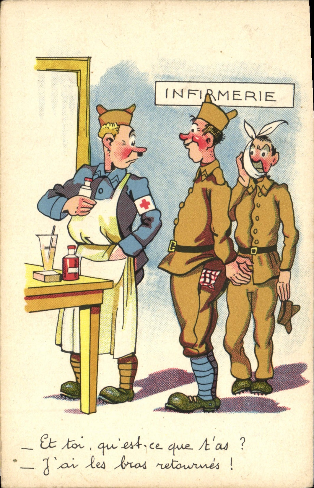 Infirmérie — Soldats et infirmier — Série Comique Militaire - 9