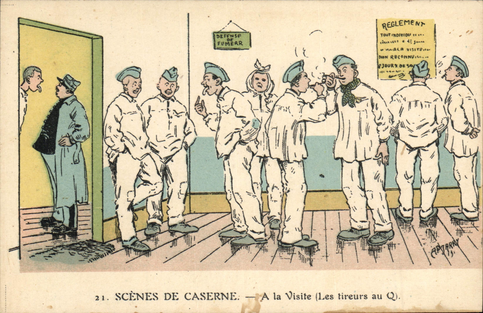 Scènes de caserne — A la visite (Les tireurs au Q.) — APATARRY