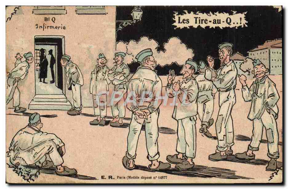 Les Tire-au-Q..! — Infirmerie — E. R., Paris (Modèle déposé n°14877)