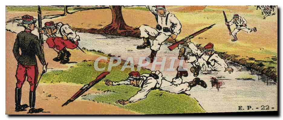 Scène de combat — soldats en action — E.P. - 22 -