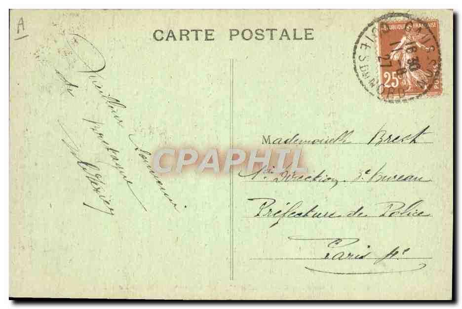 CPA Folklore Etude de coiffe dite Chicoleden Pays de Leon  — Verso