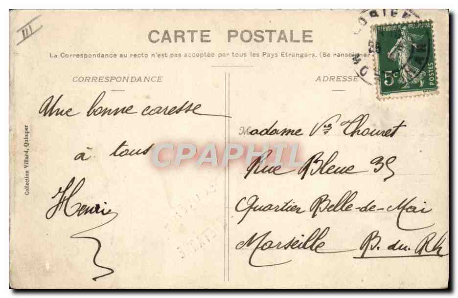 CPA Folklore Bretagne  — Verso