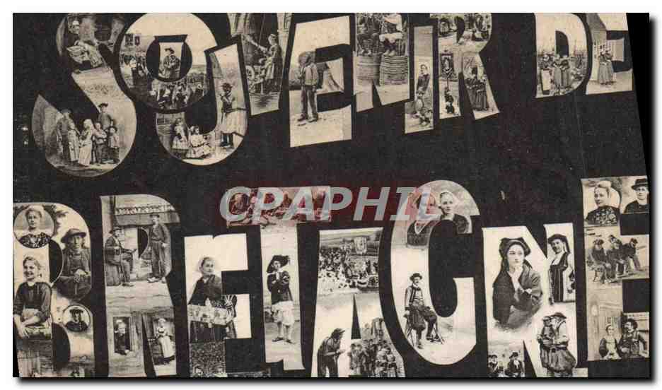 CPA Folklore Souvenir de Bretagne 