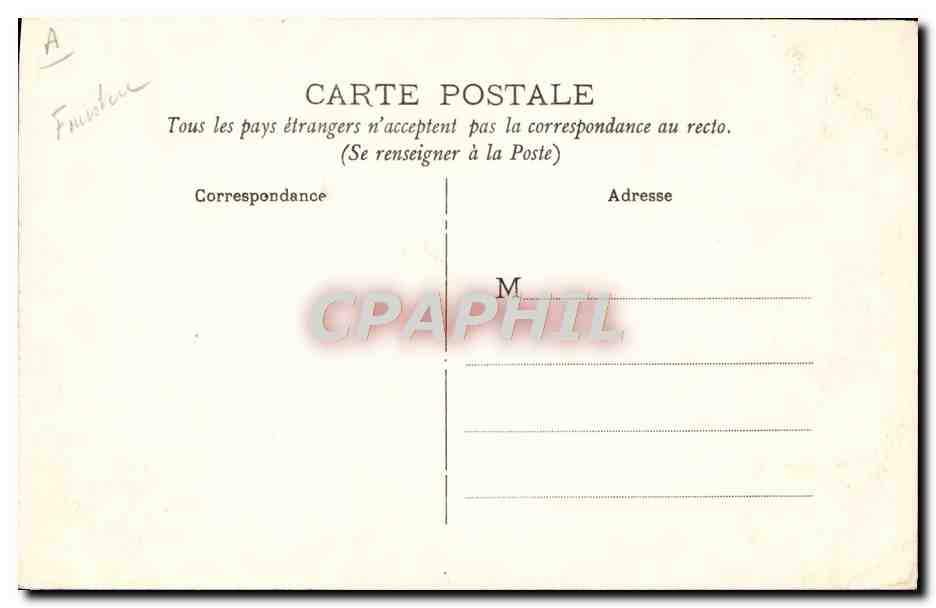 CPA Folklore Brest Costumes de Fouesnant  — Verso