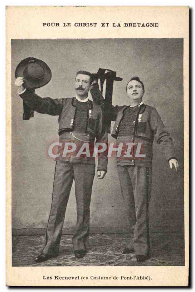 CPA Folklore Pour le Christ et la Bretagne Les Kernevel en costume de Pont l'Abbe 