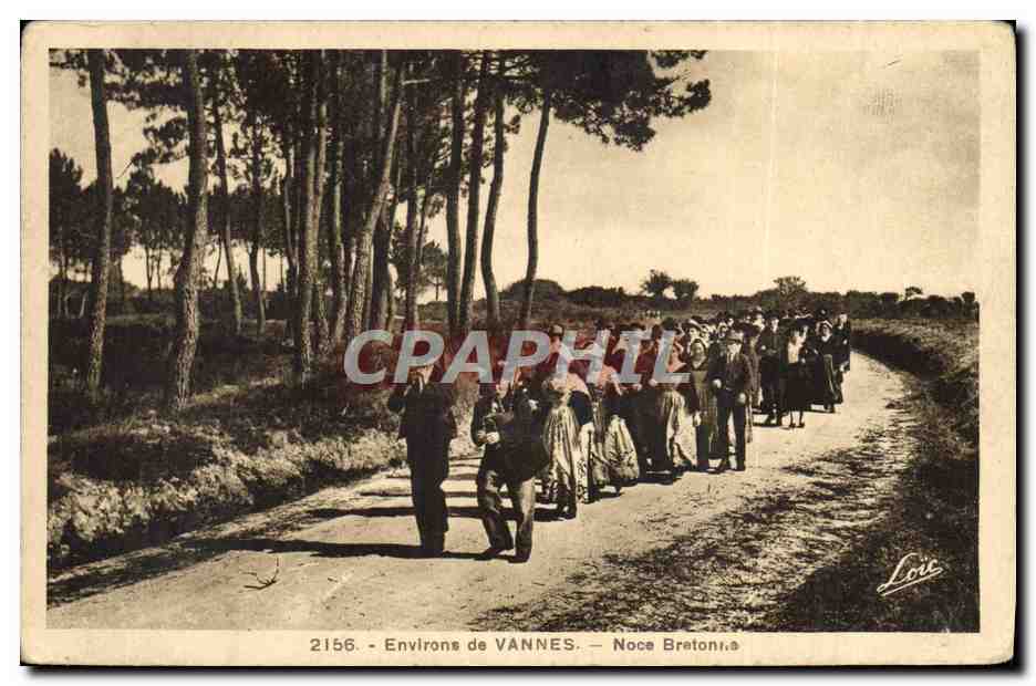 CPA Folklore Environs de Vannes Noce bretonne Mariage 