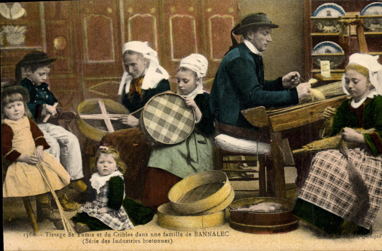 Weben von Sieben und Siebenkörben in einer Familie von BANNALEC — (Serie der bretonischen Industrien) — Sammlung Chirard, Quimper