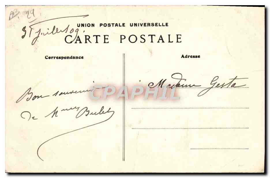 CPA Folklore Les mariages de Plougastel  — Verso
