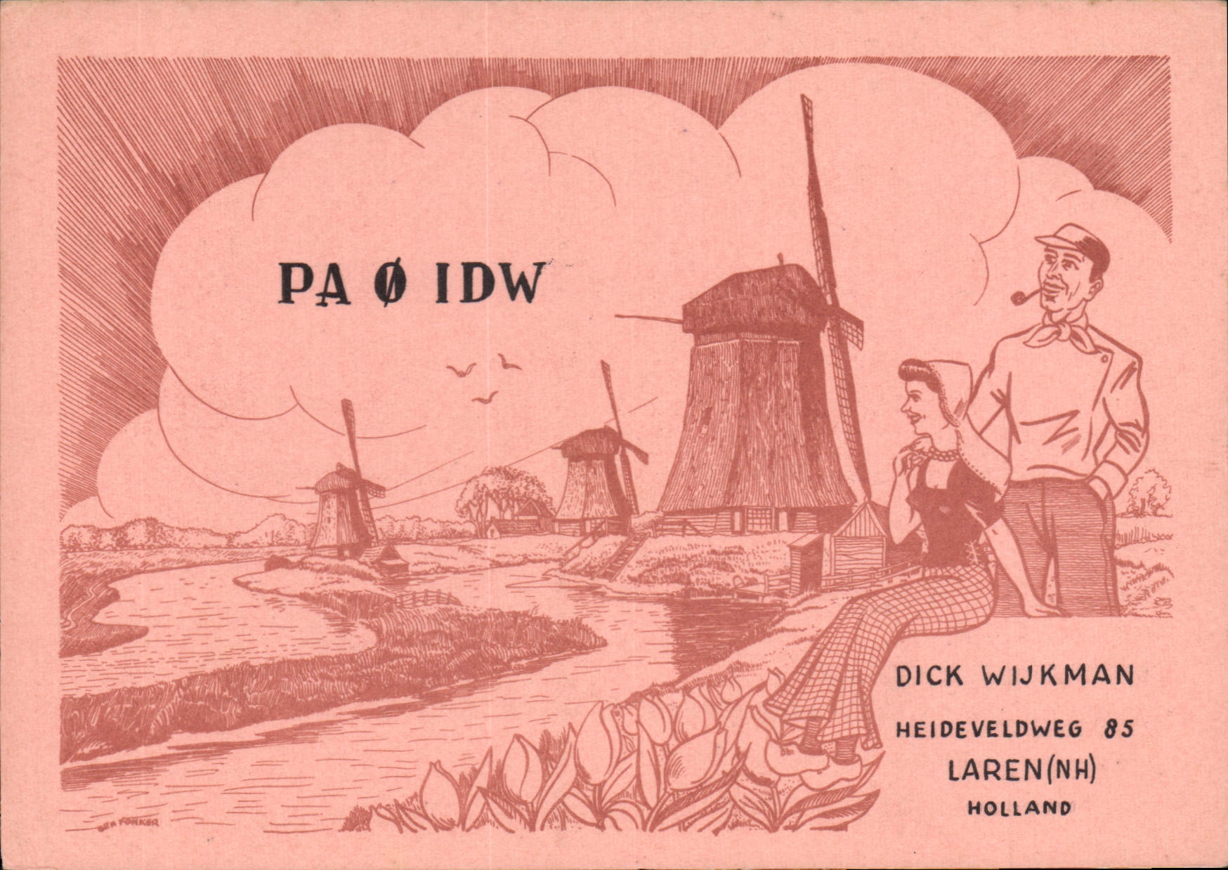 Pâ ô Idw — Paysages de Hollande avec moulins à vent — Dick Wijkman, Heideveldweg 85, Laren(NH), Holland