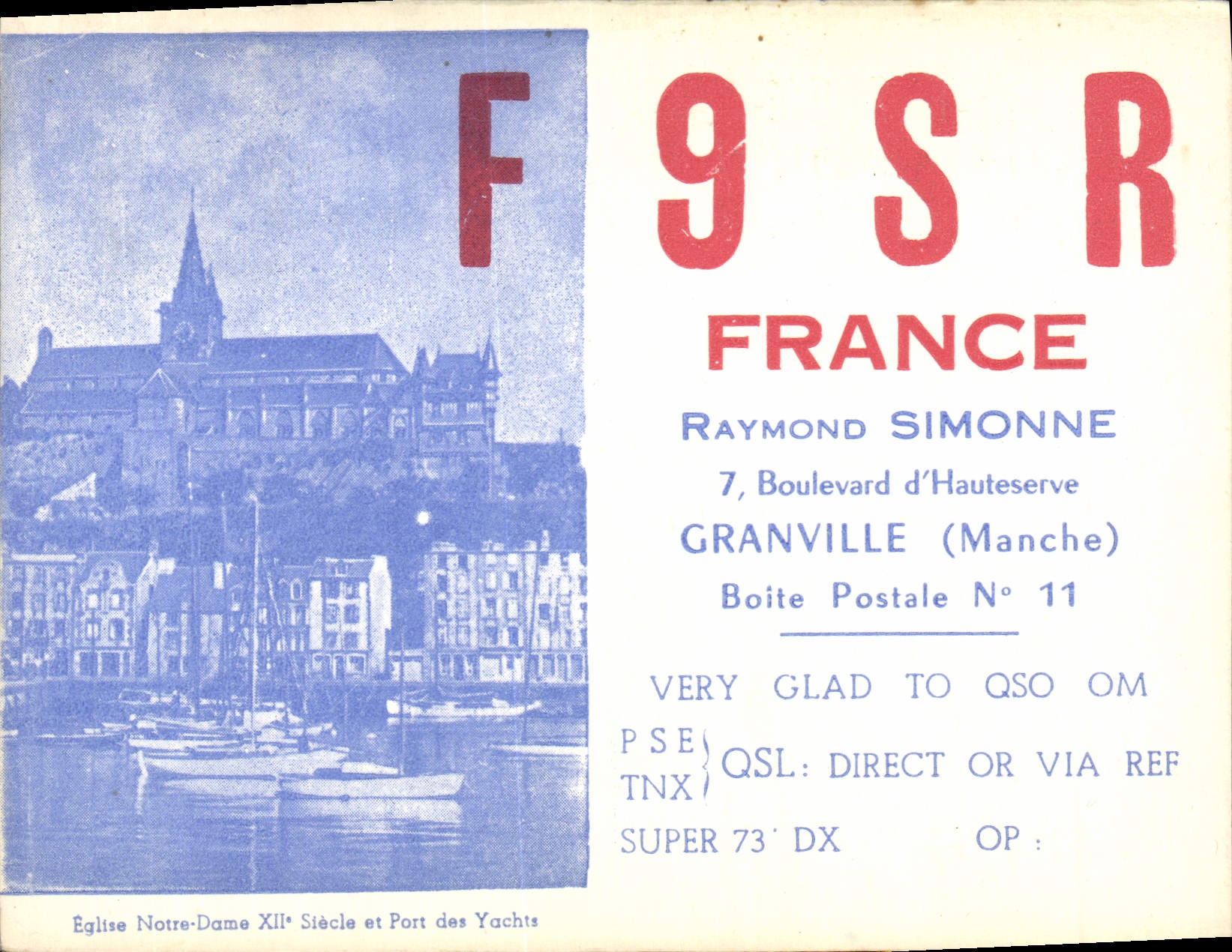 Église Notre-Dame XIIe Siècle et Port des Yachts — Granville (Manche) — Raymond Simonne, Boîte Postale N° 11