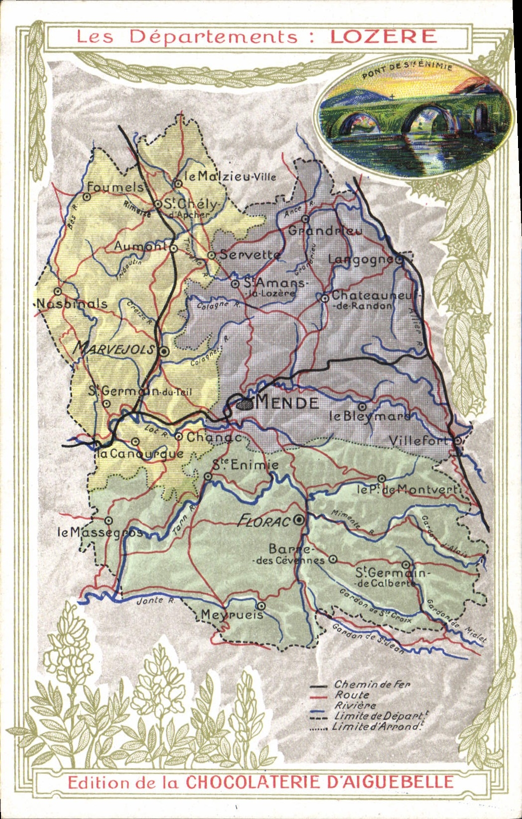 Les Départements : LOZÈRE — Édition de la CHOCOLATERIE D'AIGUEBELLE