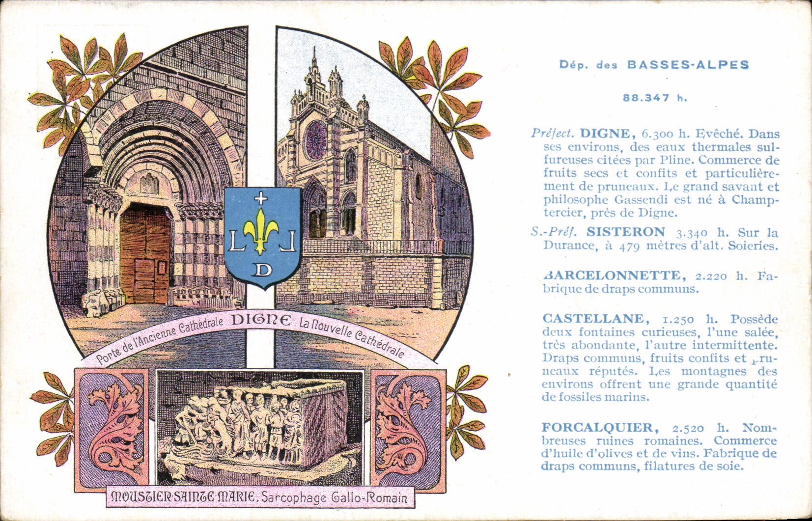 Digne — Ancienne et Nouvelle Cathédrale — Digne, Sisteron, Barcelonnette, Castellane, Forcalquier — Édition spéciale Pastilles Valda - Anverso
