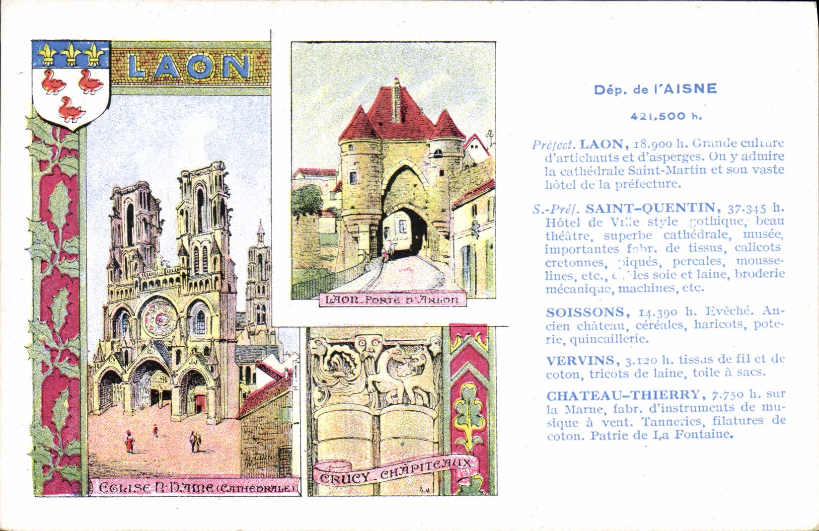 Laon — Cathédrale Saint-Martin et Porte d'Anion — Édition spéciale Pastilles Valda