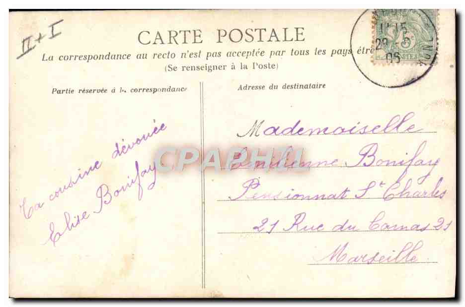 CPA Folklore La vie aux champs La gardeuse d'oies — Verso