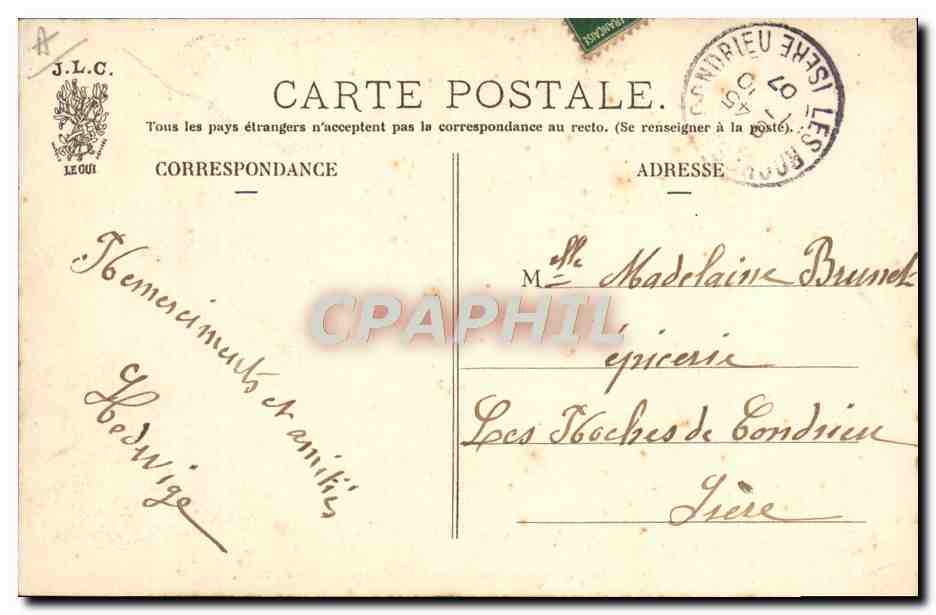 CPA Folklore L'arrivee du permissionnaire  — Verso
