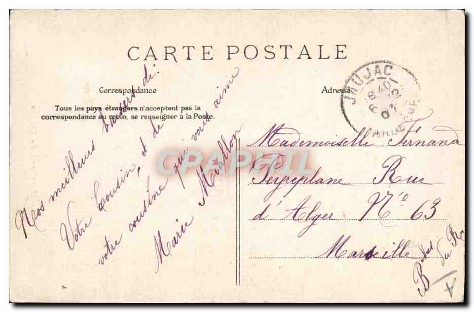 CPA Folklore Le marchand de lapins  — Verso