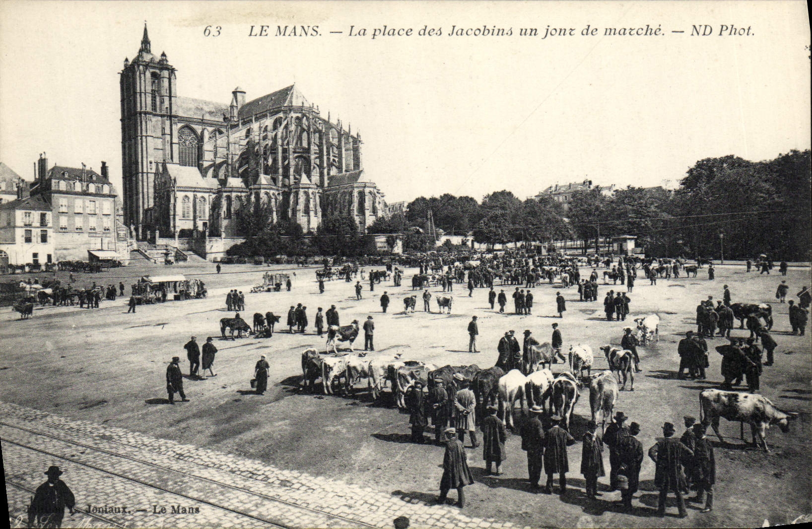 Le Mans — La place des Jacobins un jour de marché — ND Phot.