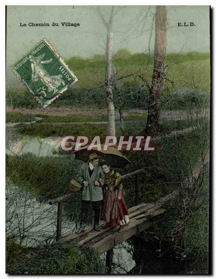 CPA Folklore Le chemin du village 
