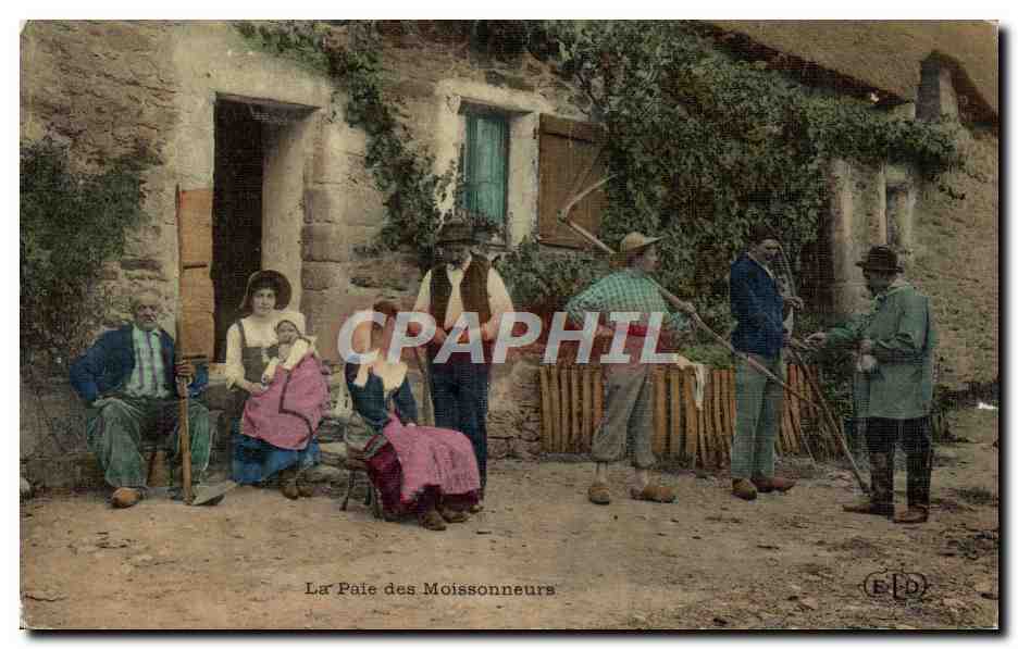 CPA Folklore La paie des moissonneurs 