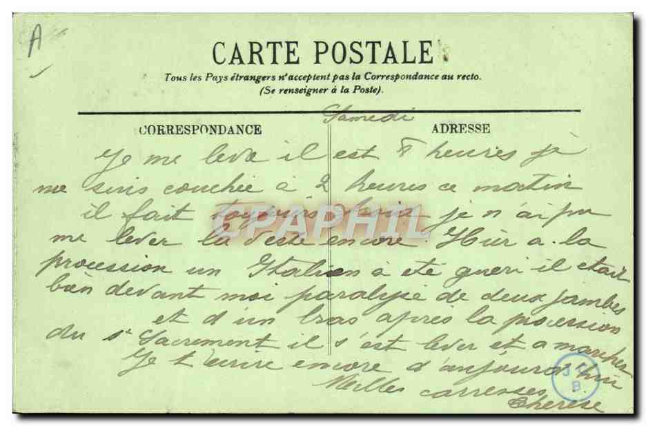 CPA Lourdes Un attelage paysan Boeufs  — Rückseite
