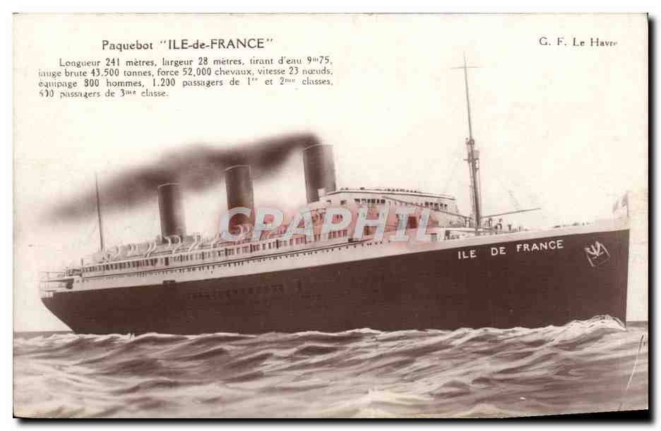 CPA Bateau Paquebot Ile de France 