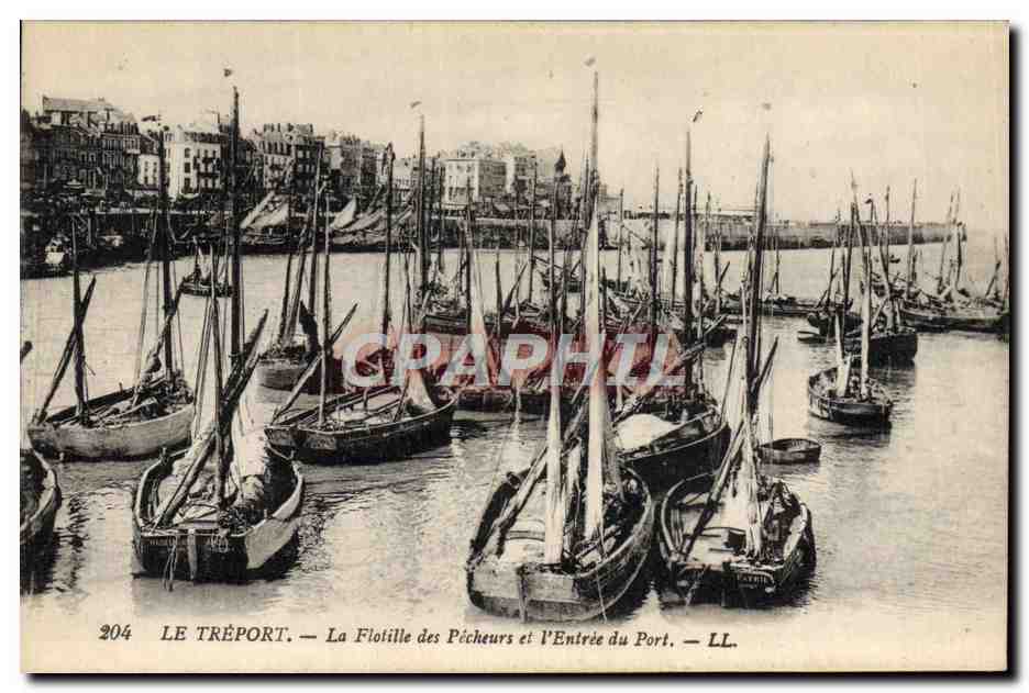 Le Tréport — La Flotille des Pêcheurs et l'Entrée du Port — LL.