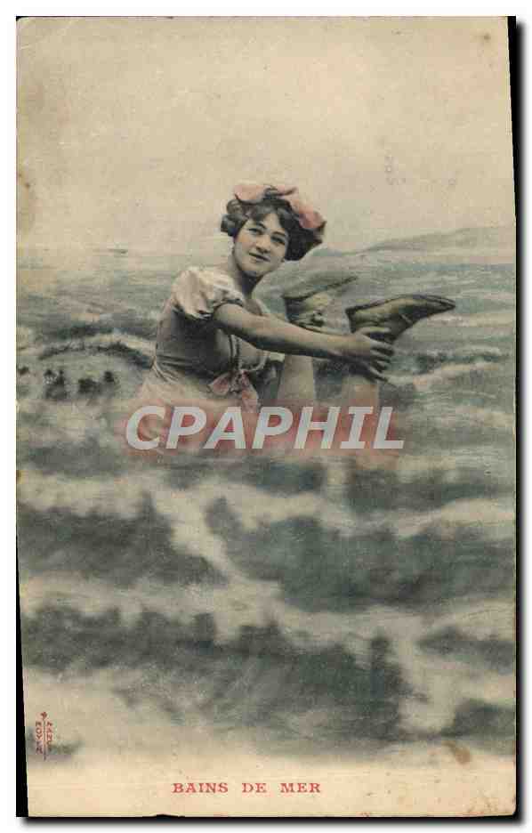 CPA Fantaisie Femme Bains de mer 