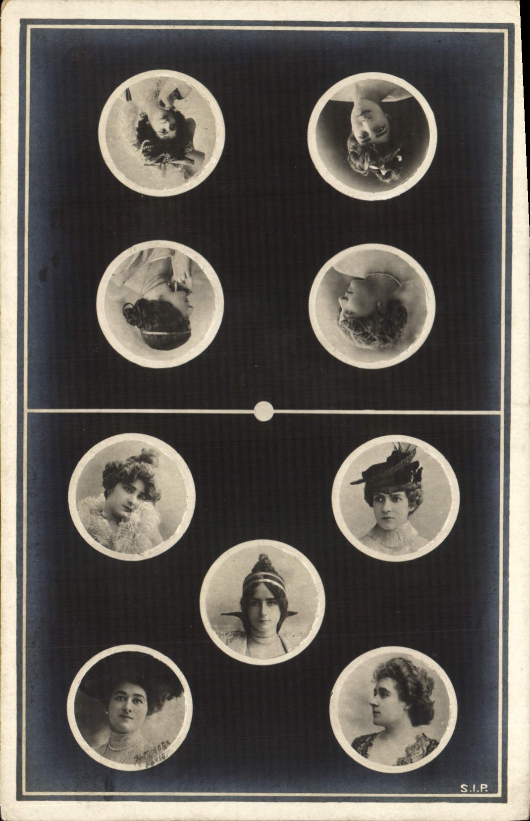CPA Fantaisie Femmes Domino