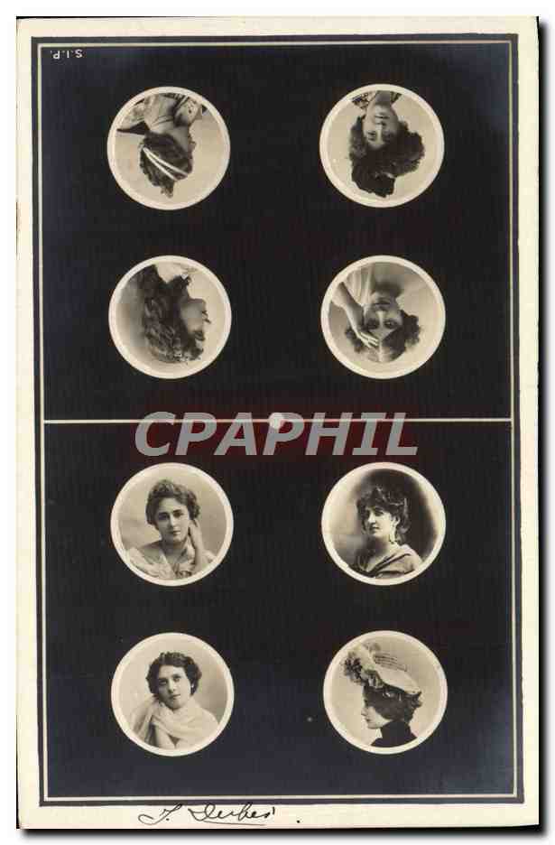 Ritratti di donne — raccolta di otto fotografie circolari — J. Leker — n° S.I.P. 15