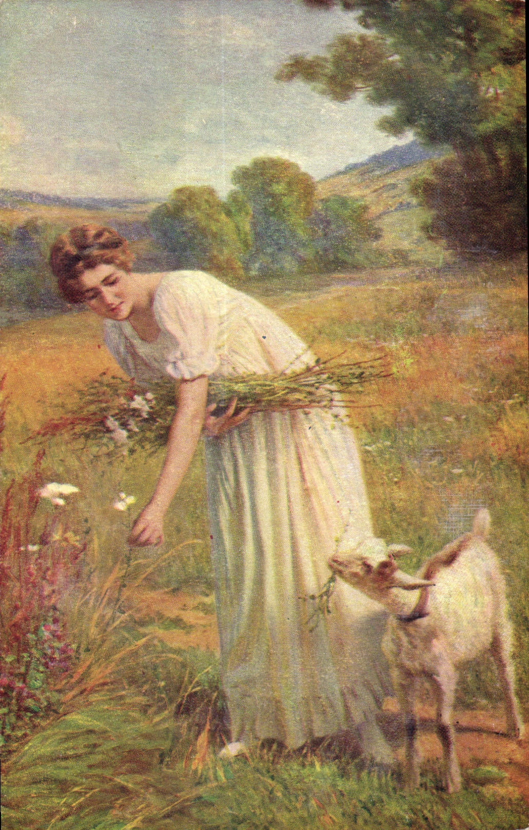 CPA Chevre Femme Kowalsky Ete