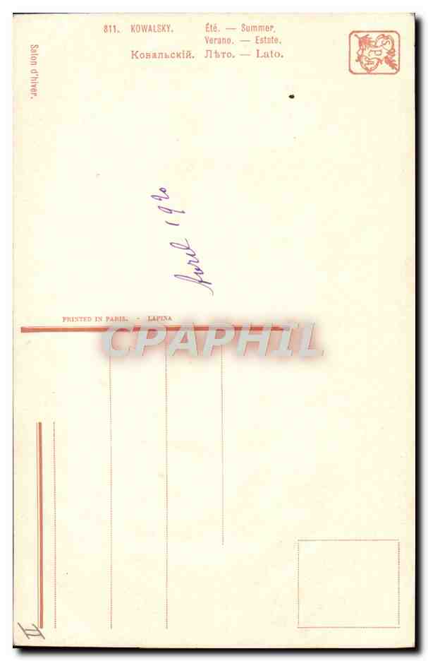 CPA Chevre Femme Kowalsky Ete — Rückseite