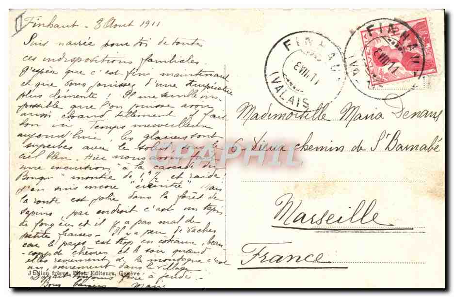 CPA Chevre Sur les sommets Aiguille verte et le Mont Blanc  — Rückseite