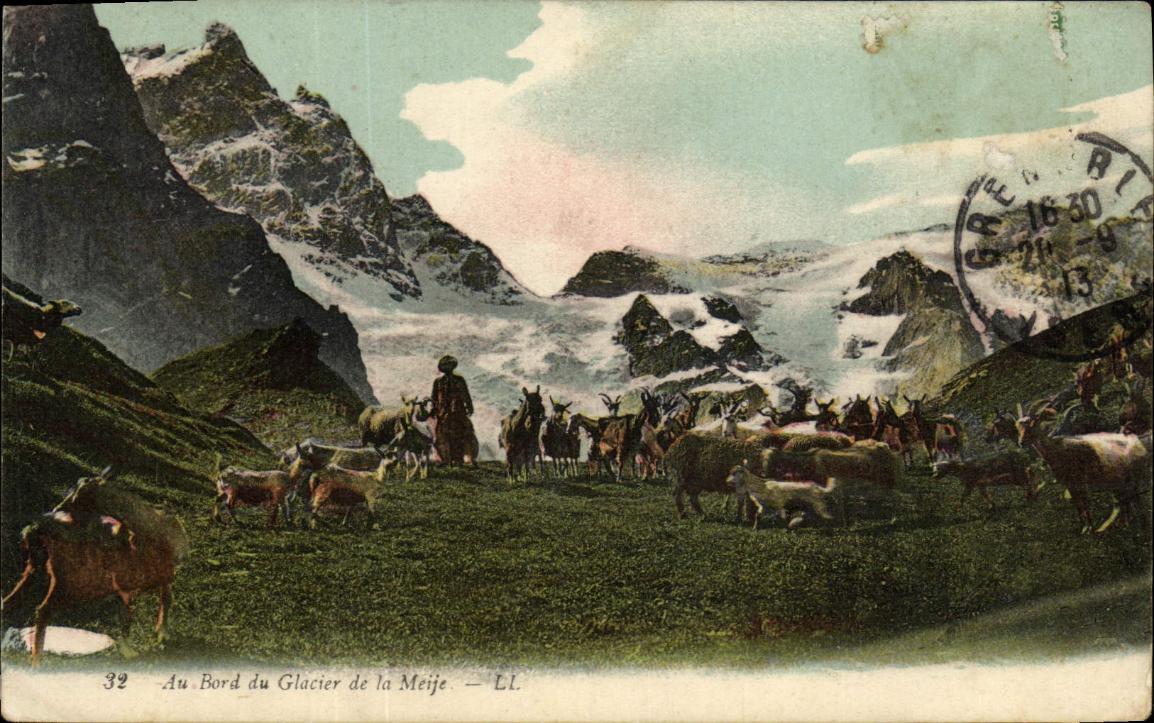 CPA Chevre Au bord du glacier de la Meije 