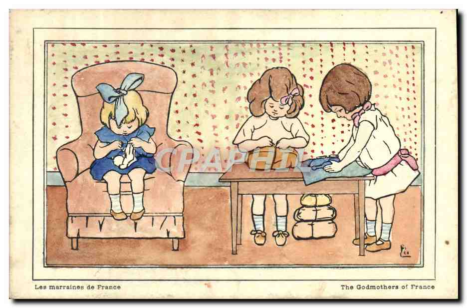 CPA Fantaisie Illustrateur Enfants Les marraines de France 