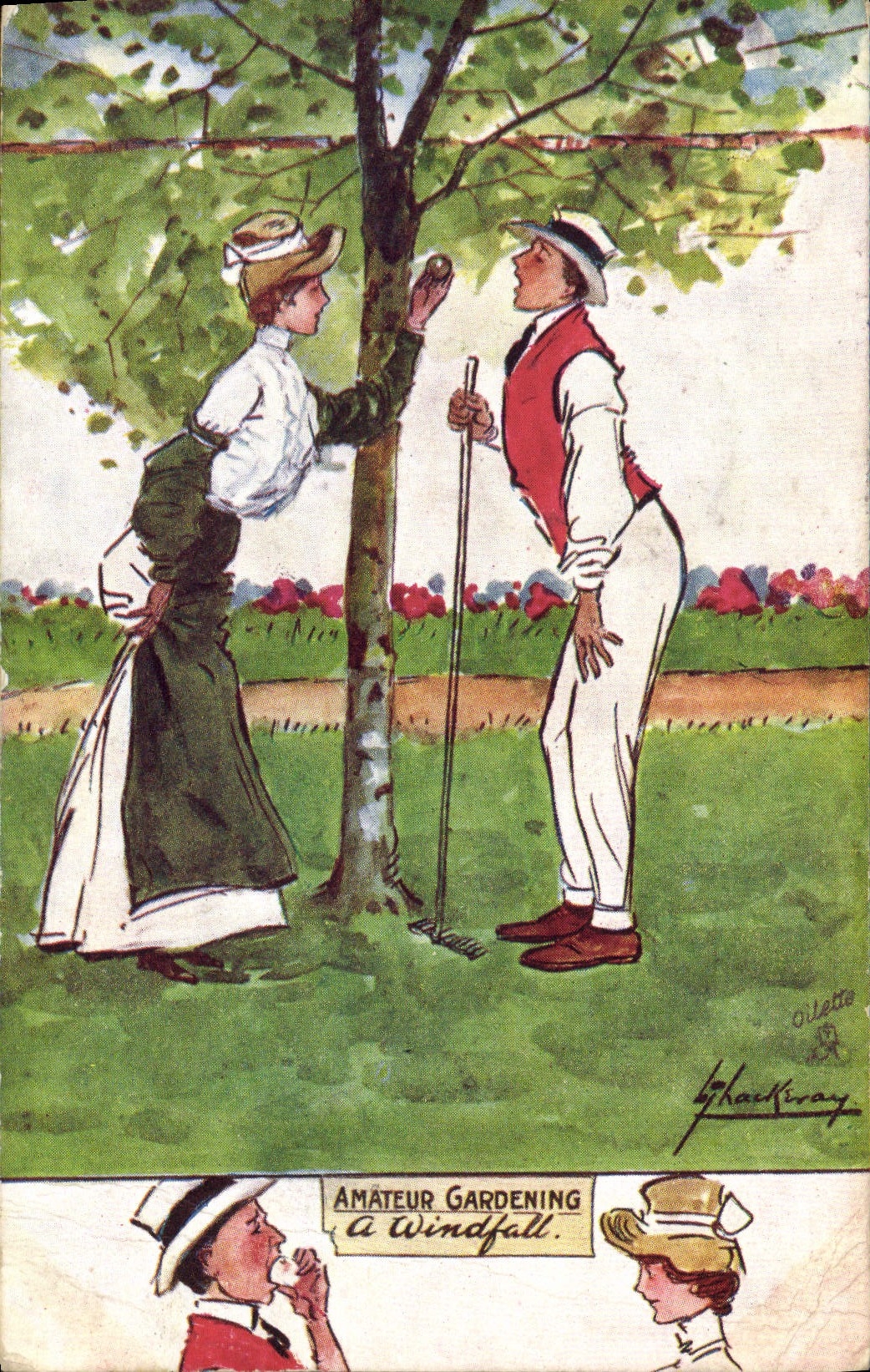 CPA Fantaisie Illustrateur Amateur gardening 