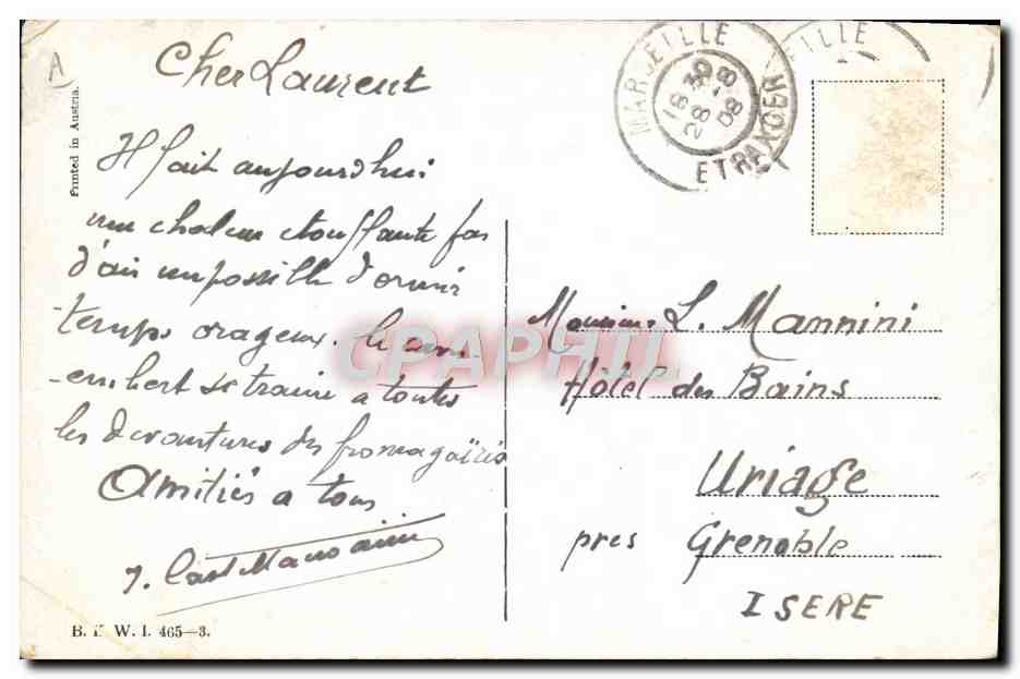 Zwei karikierende Matrosen — Zeichnung von Lamy — Verlag B. I. W. I. 465-3 — Rückseite