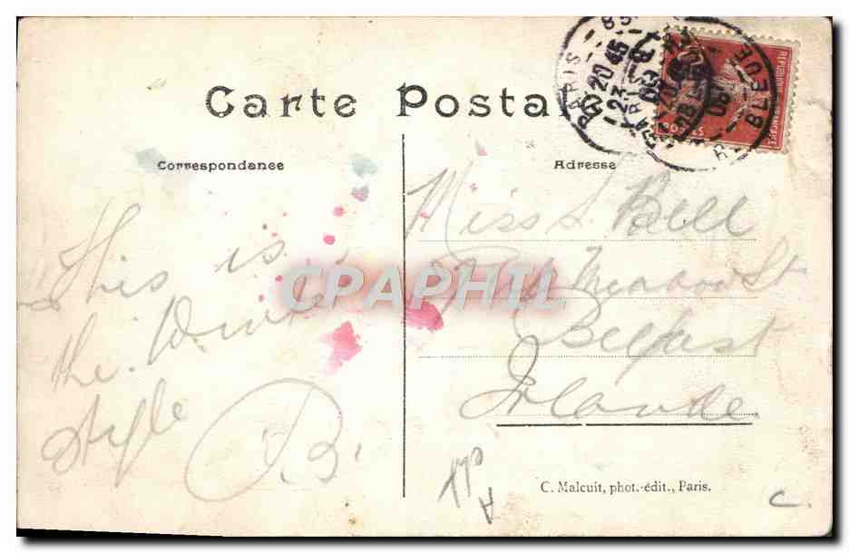 CPA Fantaisie Illustrateur Femme la mode de 1909 — Verso