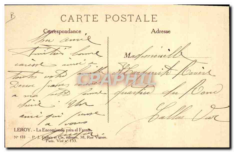 CPA Fantaisie Illustrateur La femme et la guerre Leroy Le colis pour le front  — Rückseite