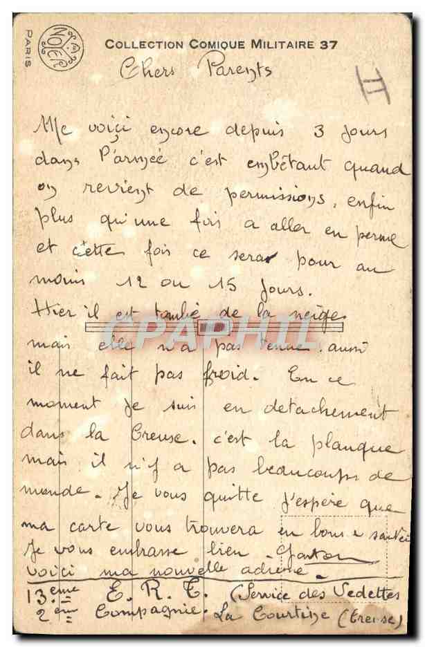 Un bon avertissement — caricature militaire — Haperon Jean — Verso