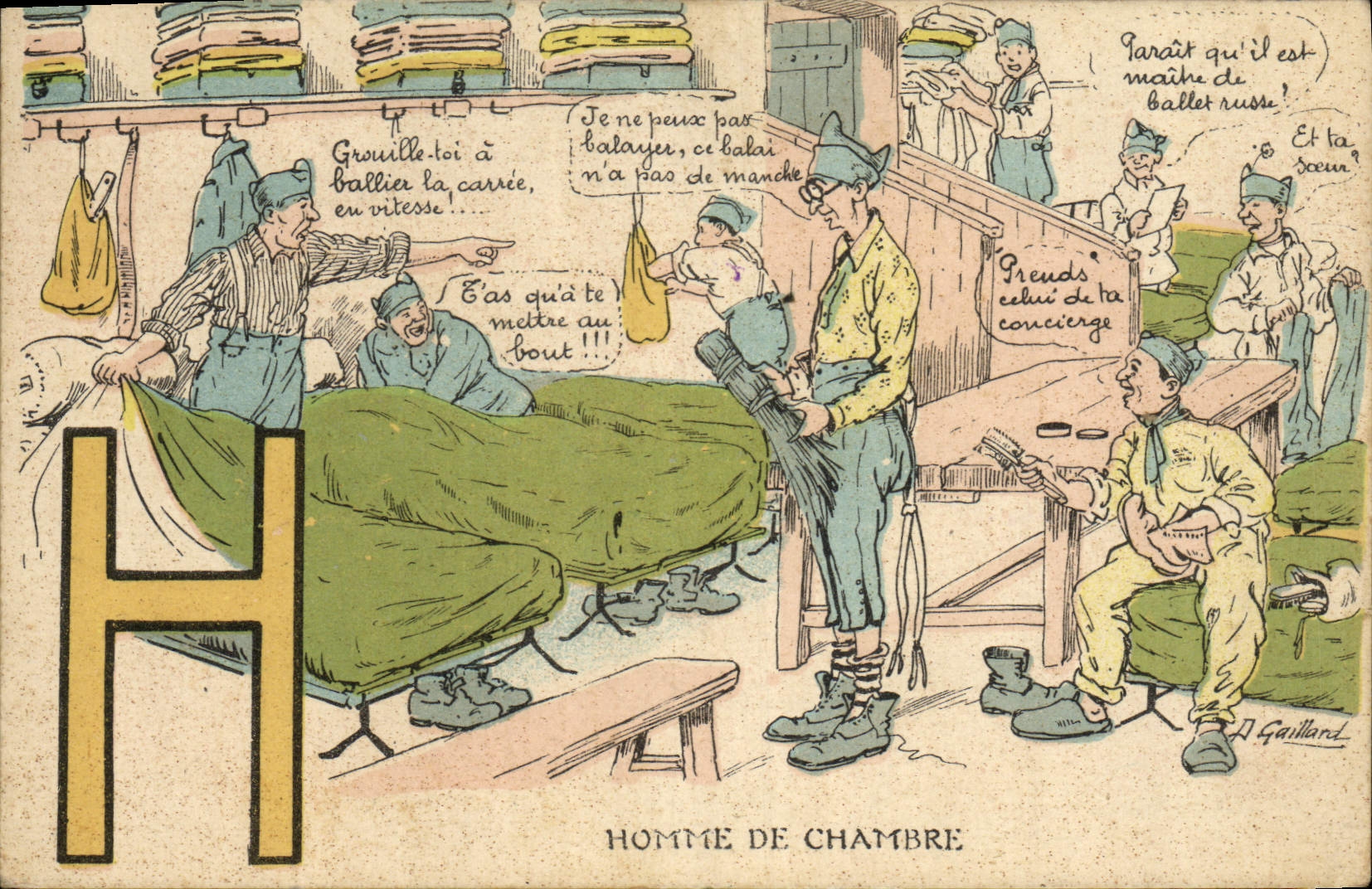 CPA Militaria Homme de chambre 