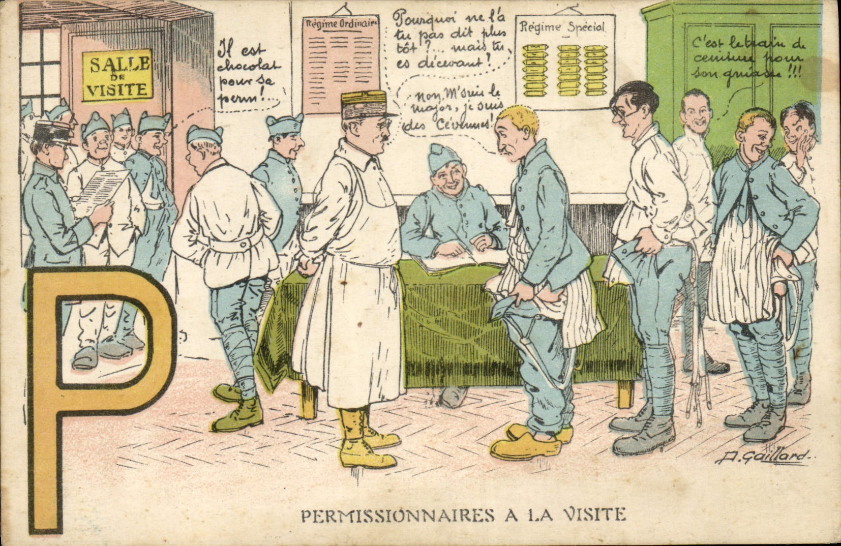 CPA Militaria Permissionnaires a la visite