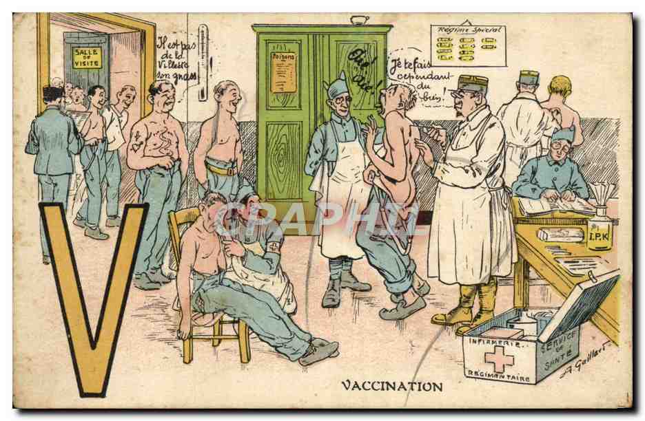 CPA Militaria Docteur Vaccination 