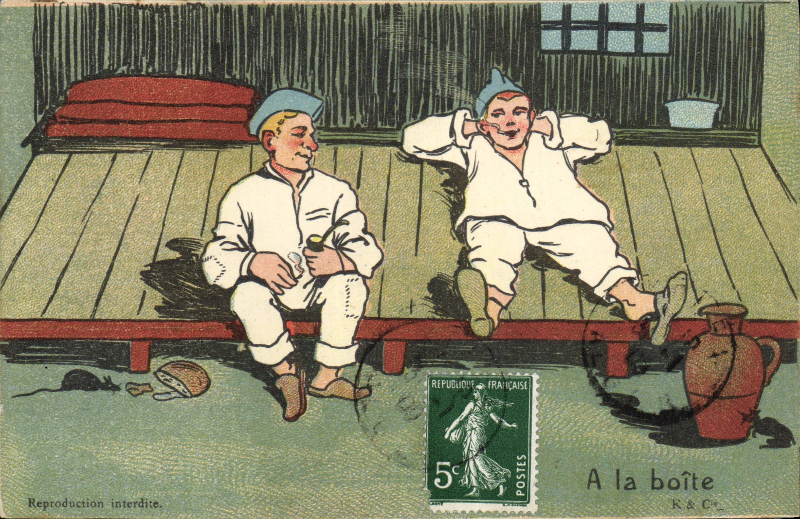 Deux garçons dans une pièce — A la boîte — K.& C.