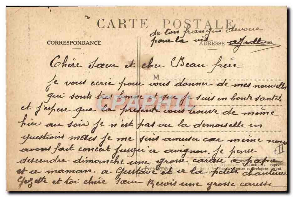 CPA Militaria Scenes de caserne Les corvees du quartier Jarry — Rückseite