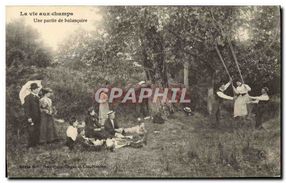 CPA Folklore La vie aux champs Une partie de balancoire 