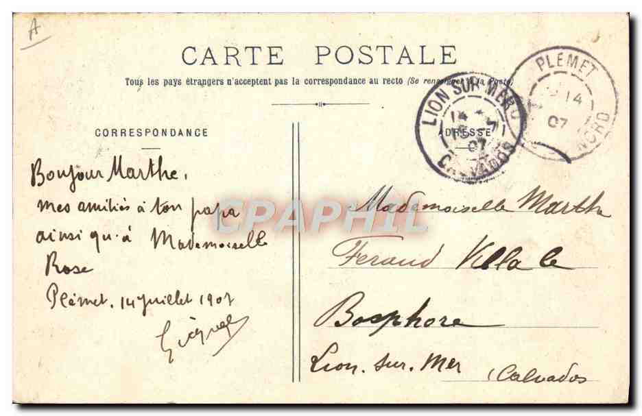 CPA Folklore Bretagne  — Verso
