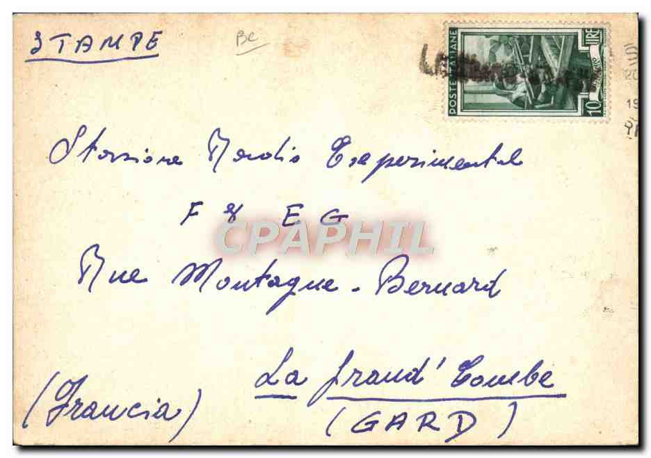 Italie — QSL radio amateur — IICRS Reggio Calabria — Reverso